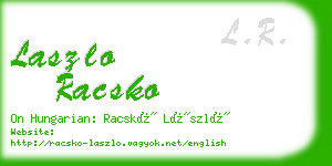 laszlo racsko business card